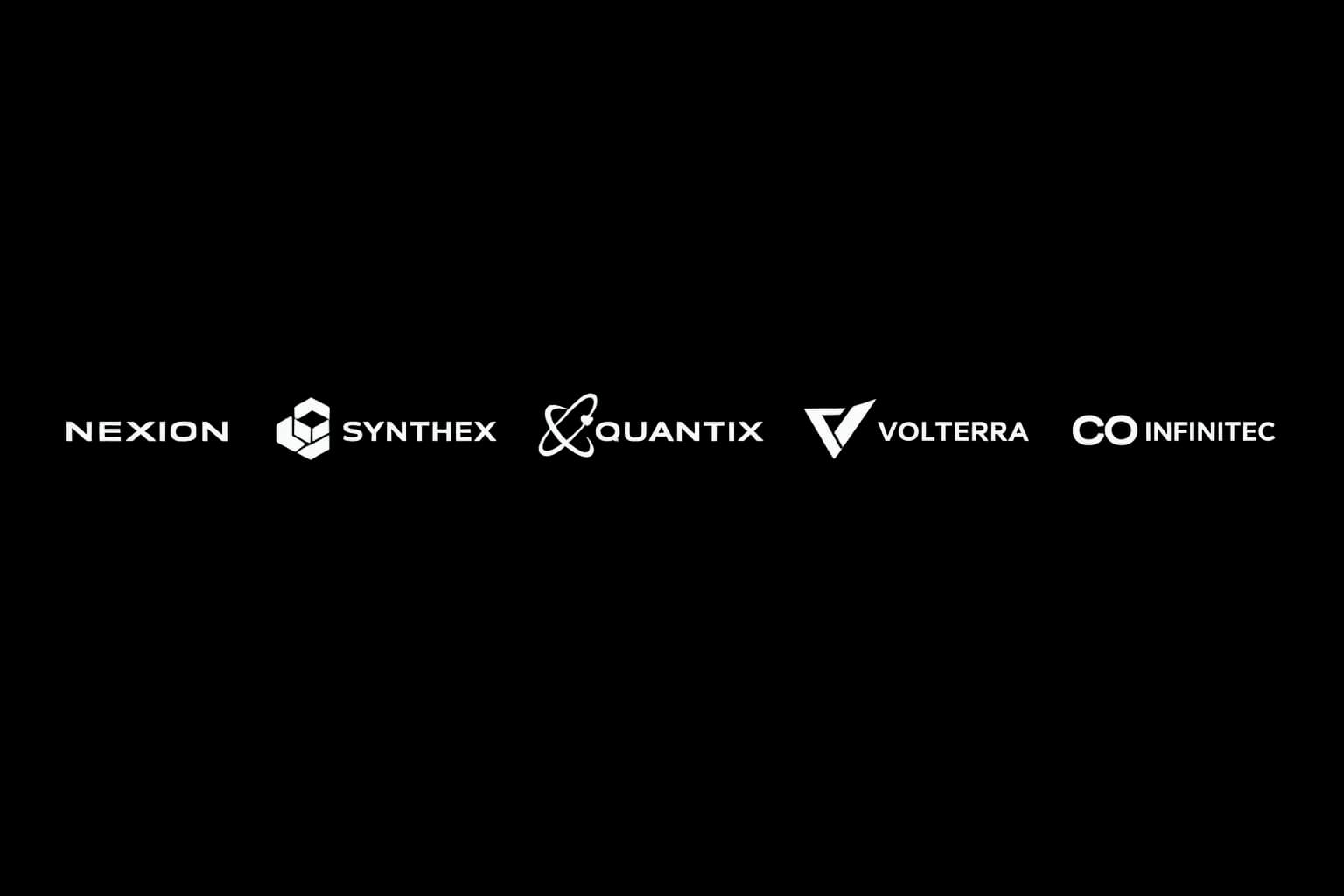 White monochrome tech company logos for dark theme logo section