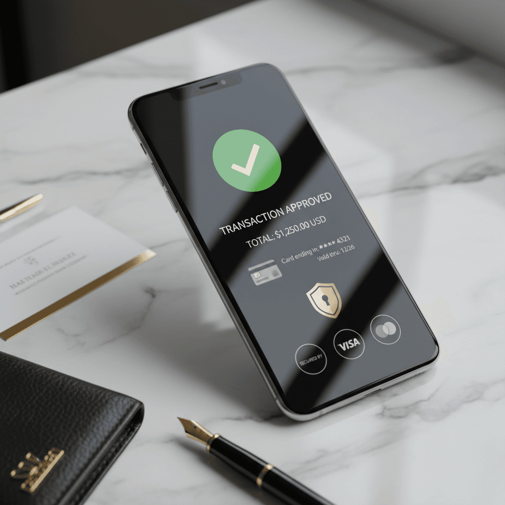 Secure payment transaction confirmation on smartphone screen